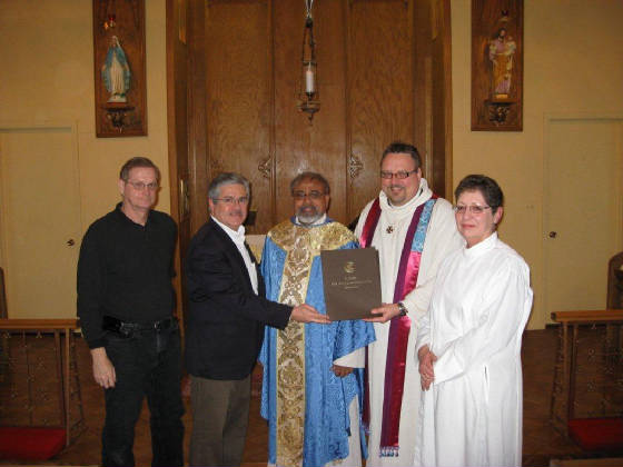 Res. HR0616 Sponsered By State Rep. Fred Crespo Along With Rev. Canon Randall Warren, Vicar Fr. Mathew, Wardens Michael & Patricia